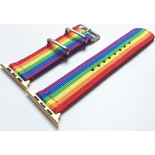 Rainbow Nylon Band for Apple iWatch 42mm 38mm 40mm 44mm Wristband strap for Apple Watch Series 5 4 3 2 1 series 5