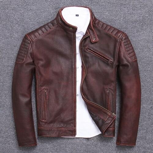 Do used halley stand lead locomotive serve man genuine leather clothing head layer and soft cowhide thick moto jacket