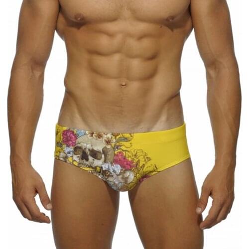 Sexy Skull Swimwear Men Swim Briefs Beach Shorts Low Waist Surf Trunks Bathing Suits Male Bikini Swimsuits Beachwear