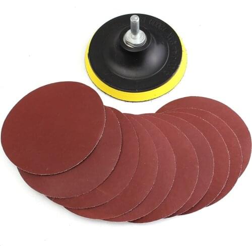 10Pcs/set 100mm Sanding Disc sandpaper 1000 Grit For Cleaning And Polishing Durable Tool With Backer Pad Drill Adapter