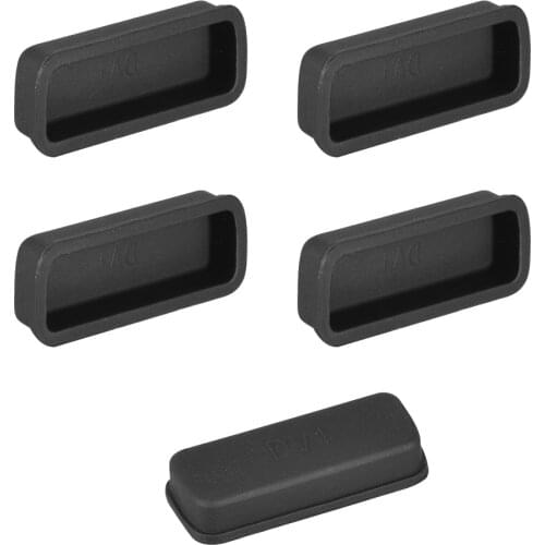 Uxcell 5pcs DVI Video Silicone Port Anti Dust Protectors Cap Cover 23mmx8mm Inside Install Black