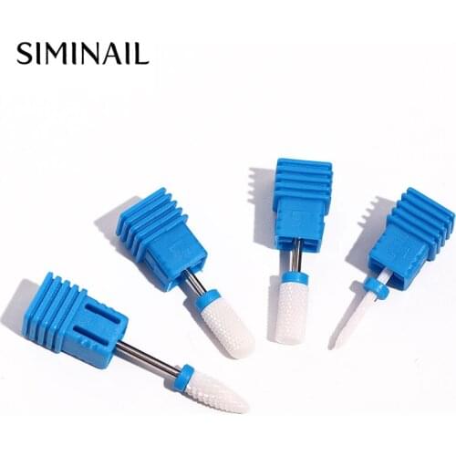SIMINAIL Ceramic Nail Drill Bit Nail Art for Electric Manicure Pedicure 3/32 Nail Drill Bits Set Medium Ceramic Nail Cutter