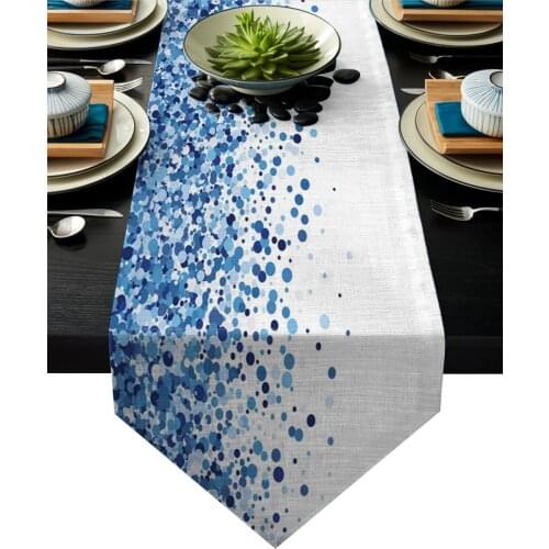 Dot Circle Blue Table Runner Table Flag Home Party Decorative Tablecloth Table Runners