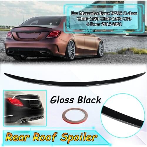 High Quality Carbon Fiber Rear Wing Roof Spoiler For Mercedes FOR Benz W205 C-class C160 C180 C200 C300 C63 4-Door 2015-2021