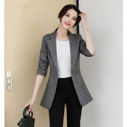 Small suit coat womens 2019 New Retro British wind net red casual Korean spring and autumn check suit womens coat