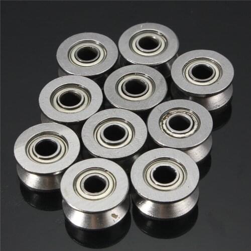 10pcs New 624VV 4mm High-carbon Steel V-Groove Pulley Sealed Ball Bearings Wire Guide Pulley Wheels Roller