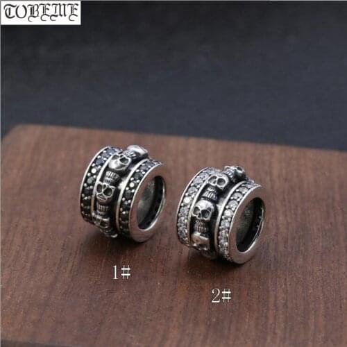 100% 925 Silver Skeleton Pendant vintage thai silver skull pendant man pendant punk jewelry Good Luck