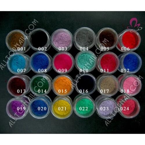 100g A+++ Nylon Villi sparkles Velvet Flocking Nail Powder Nail Art Wholesale 24 Colors for choose