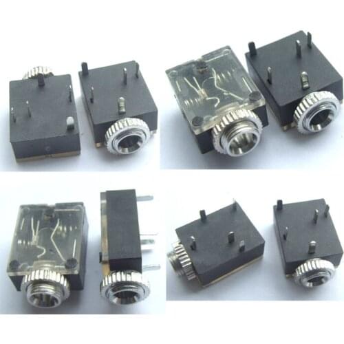 200PCS 1/8" 3.5mm Stereo Jack Headphones Socket With nut PCB Panel Mount Chassis