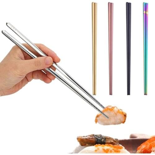 304 Stainless Steel Chopsticks Metal Chop Sticks Tableware Multicolor for Sushi Hashi Sticks Wedding Party Festival Supplies