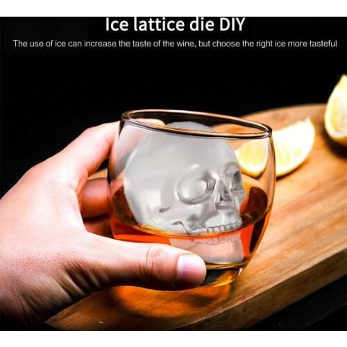 3D Skull Ice Tray Maker Bar Party Mold Silicone Chocolate Whiskey DIY Mould Home Bar Party Whiskey Wine Bar Tool
