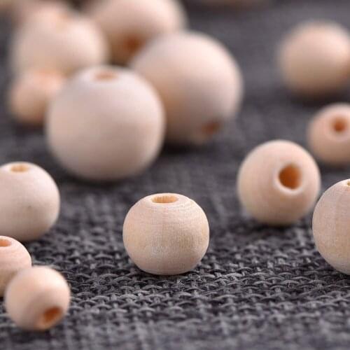220pcs Boxed Nature Round Wooden Bead DIY Jewelry Accessories 5 Size With Tool GRSA889