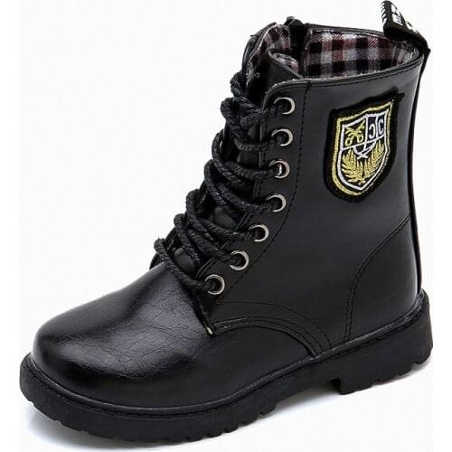 Boys and Girls Martin Boots Spring and Autumn Winter New Chivalry Single Boots Baby Medium Kids Children Snow Boots 27-42
