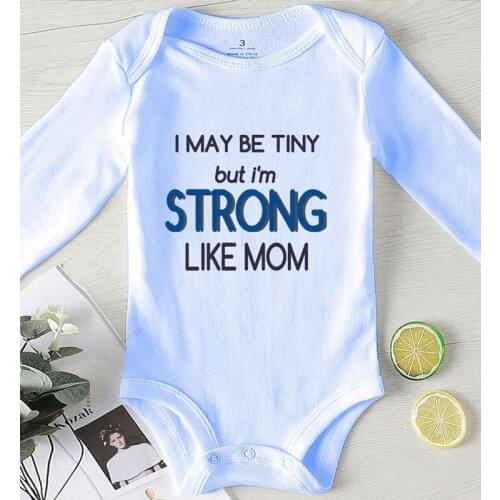 Jumpsuit Kids Autumn Newborn Girl Outfits Long Sleeve Kids Clothes Printing Strong Like Mom Baby Shower Gifts Toddler Rompers