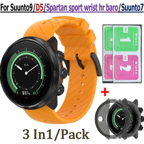 For SUUNTO9/D5/Spartan Sport/Wrist HR Watch Wrist Band + Screen Protector Case TPU Frame Cover for SUUNTO 9 Strap Smart Bracelet