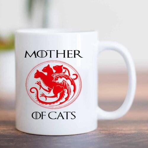 Mother of Cats 350ml Ceramic Travel Beer Porcelain Coffee Tea Mama Gift Cup Mugs
