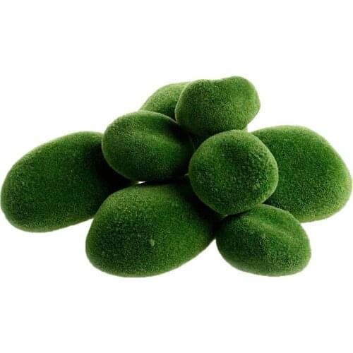 8pcs Artificial Moss Stones Grass Green Plant Poted Home Garden Decor Landscape New
