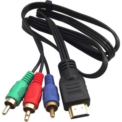 3ft 1m HDMI-compatible Male to 3 RCA Video Audio AV Adapter Cable 3RCA Stereo Converter Component for TV Set-Box DV DVD PC