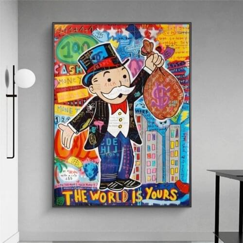 THE WORLD IS YOURS Paintings Graffiti Art Alec Monopoly Canvas Posters and Print on The Wall Modern Wall Art Picture Home Decor