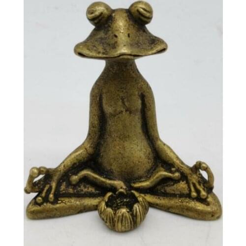 China brass frog small Incense burner crafts statue