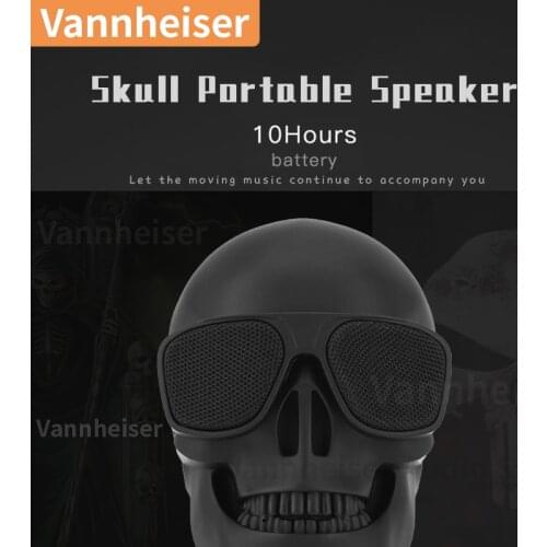 Creative Skull Head Portable Mini Wireless Bluetooth Speaker Design Bass Stereo Outdoor Skull Speaker Music TF Card Player Gift
