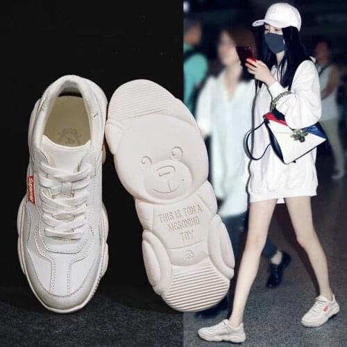 2021 Fashion Spring Summer Breathable Comfort Running Casual Sport Shoes Women Chunky Sneakers Platform White Plus Size