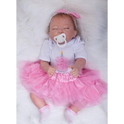 Soft Silicone Vinyl Dolls 51cm Doll Reborn Baby Sleeping Princess Girl Handmade Cotton Body Lifelike Bebe Juguetes Babies Toys