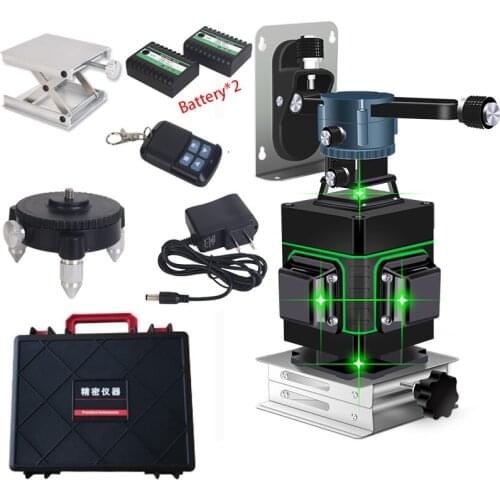 16 line 4D laser level 360 Vertical And Horizontal Laser Level Self-leveling Cross Line 4D Green Laser Level with outdoor