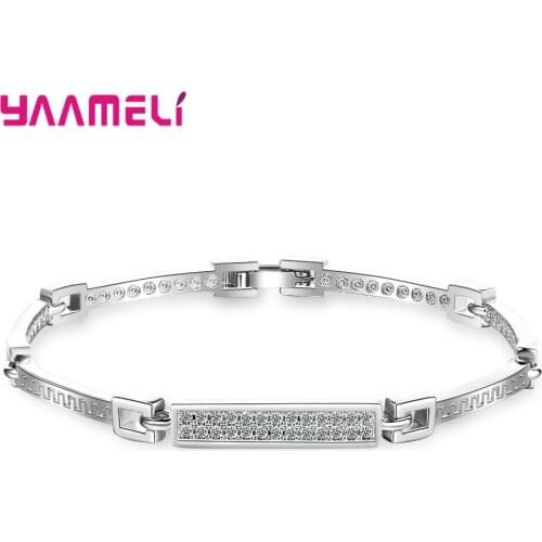 S925 Charm Shining Austrian Crystal Bracelet Bangles For Woman Top Sale Cuff Bracelets Girls Minimalist Fine Jewelry