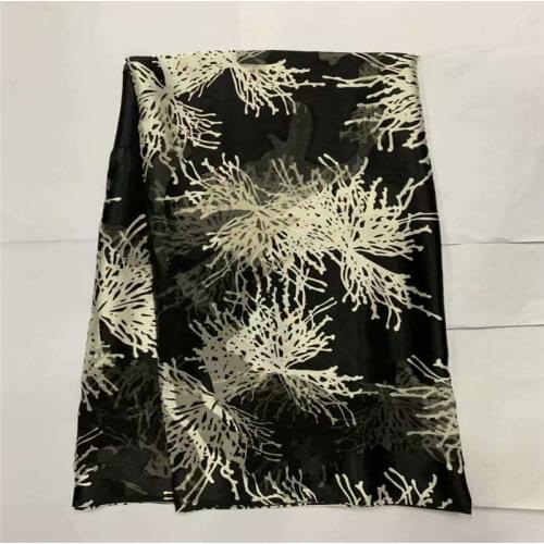 Hot Selling High Quality African 100% Silk Chiffon Fabric Embroidered Floral Pattern For Lady Dress Silk Fabric! LXF6138