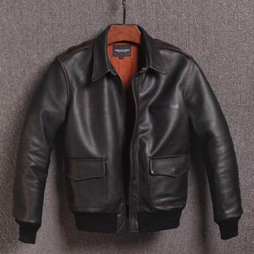 2020 Genuine Cow Leather Jacket Men Spring Autumn Mens Vintage Short Cowhide Coat Real Leather Jackets 16301833M02-9 YY413