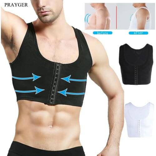 Men Gynecomastia Shaper Slimming Chest Corset Compression Body Building Sleeveless Tops Correct Posture 1219