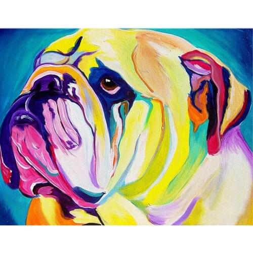 Diy Diamond Painting Cross Stitch Multicolored Shar Pei Dog Needlework Diamond Embroidery Full Round Mosaic Decoration Resin Kit