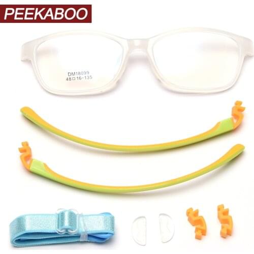 Peekaboo square optical glasses frame kids silicone girls boy child glasses for baby accessories purple blue double color