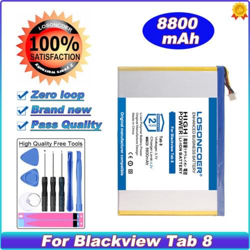 Original LOSONCOER 8000mAh For Blackview Tab 8 Battery Tablet PC