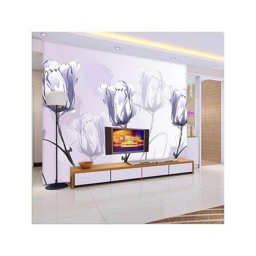 Custom 3d wallpaper murals Flower wallpaper of bedroom the head of a bed Romantic lilies large murals The sitting room wallpaper