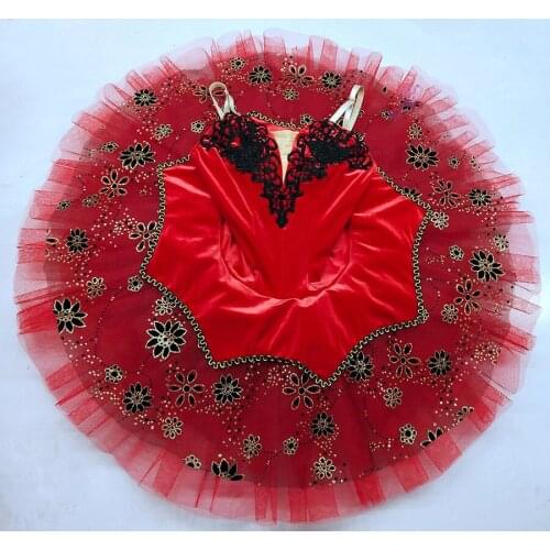 Adult professional ballet skirt, classic ballet skirt, childrens stage costume, black and red, Kitri Don Quixote