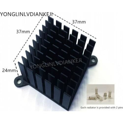 Free shipping) 10pcs 37*24-37 mm black with ears Heatsink Sink Cooling Fin Aluminum Heat Sink Radiator Cooler for LED, Power