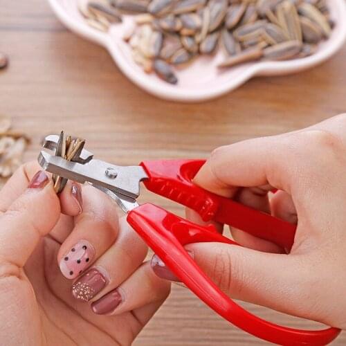 Stainless Steel Nut Shell Cracker Seed Pistachio Sheller Opener Peeling Plier Nut Pliers Tools
