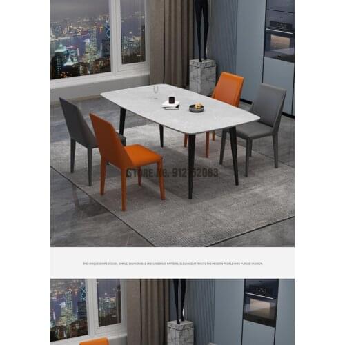 Nordic Light Luxury Dining Chair Home Backrest Stool Saddle Leather Chair Modern Simple Italian Minimalist Dining Table Chair