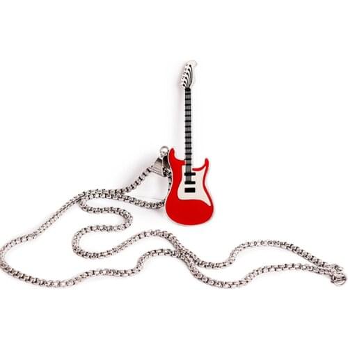 Smiger 1Pc Metal Guitar Pendant Red Guitar Ornaments PP-F70 Folk Electric Classical Guitar Pendant For Gifts Decoration