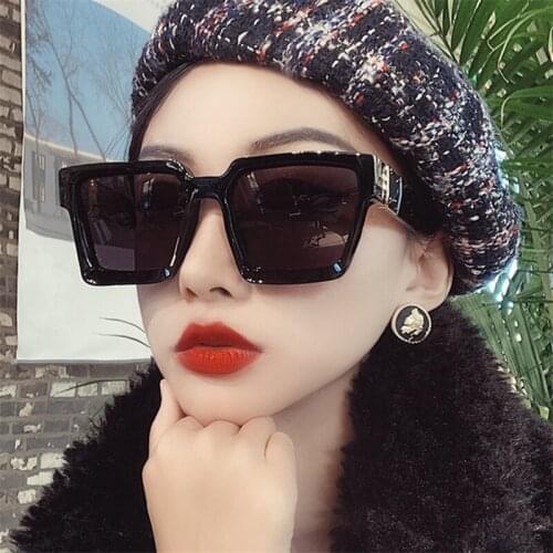 Personality trendy sunglasses wholesale big frame retro sun glasses Steampunk Square Futuristic Sunglasses Women AS093