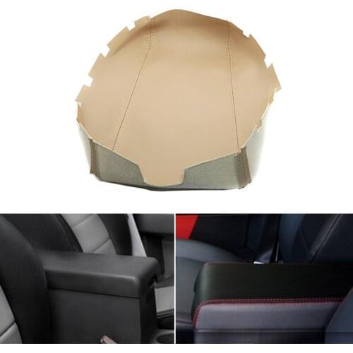 Car-styling Microfiber Leather Interior Center Control Lid Armrest Box Cover Trim For Dodge Nitro 2007 2008 2009 2010 2011 Beige