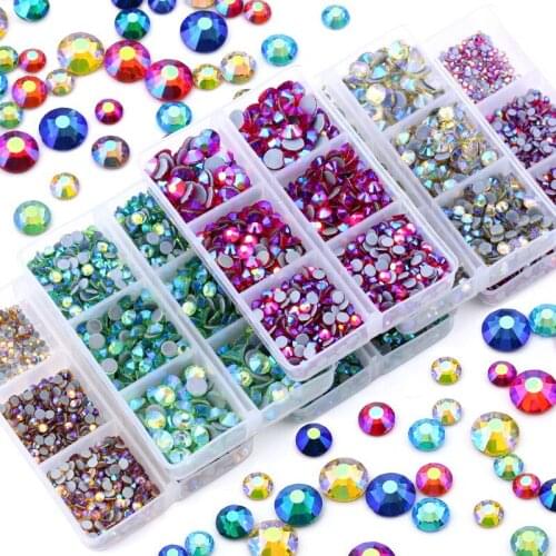 Swarovsky SS6-Ss30 Super Glitter Rhinestones Crystal Clear HotFix FlatBack Glass Nail Art Rhinestones Shiny Nail Drill