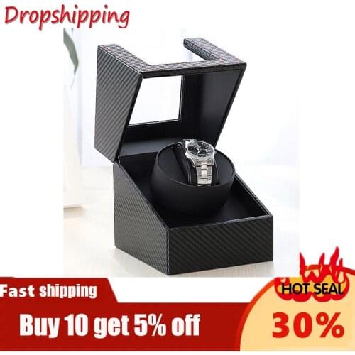 Carbon Motor Shaker Watch Winder Holder Display Automatic Mechanical Watch Winding Box Jewelry Automatic Watch EU/US/UK/AU 2020