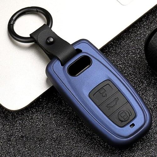 Carbon Fiber Silicone Car Key Cover Holder Case For Audi A4L A5 A6L A7 A8 Quattro Q3 Q5 Q7 2B6 B7 B8 2016 2017 2018 2019 2020