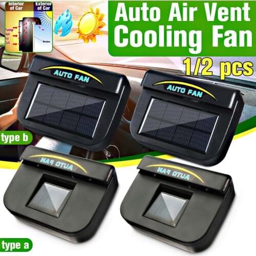 1/2pcs Solar Sun Power Car Window Air Vent Cooling Fan Side Window Ventilation Fan Cooler System Radiator Universal