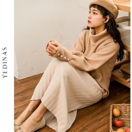 Yedinas Cotton Sweet Turtleneck Hoodies Women 2020 Autumn Winter Warm Japanese Korean Sweatshirt Harajuku Kawaii Hoody Ladies