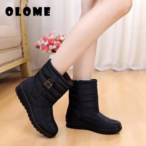 Women Snow boots casual shoes woman winter zipper ankle boots women warm fur round toe female winter warm boots