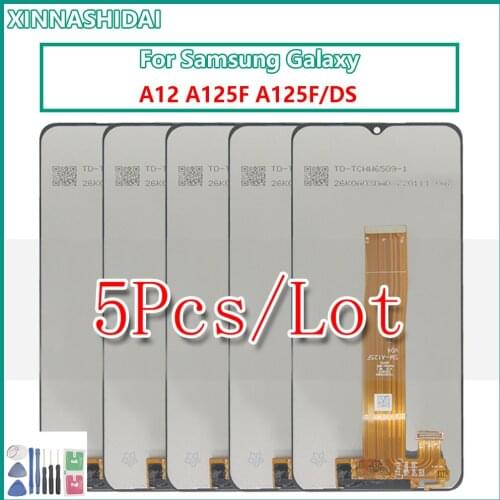5 Pcs 6.5" LCD Display For Samsung Galaxy A12 A125F A125 A125H A125F/DS LCD Display Touch Screen Digitizer Assembly Replacement